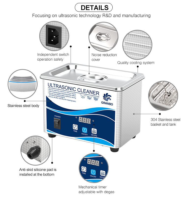 jewelry/glasses/tooth/spare parts/ home portable intelligent ultrasonic cleaner