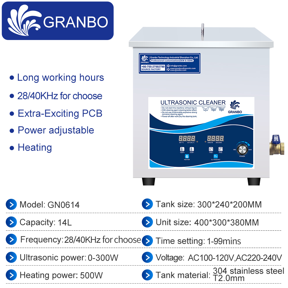 GRANBO 14-130L 28/40KHz Ultrasonic Washing Machine For Engine block Carbon cylinder Carburetor Lab DPF Ultrasonic Cleaning Bath