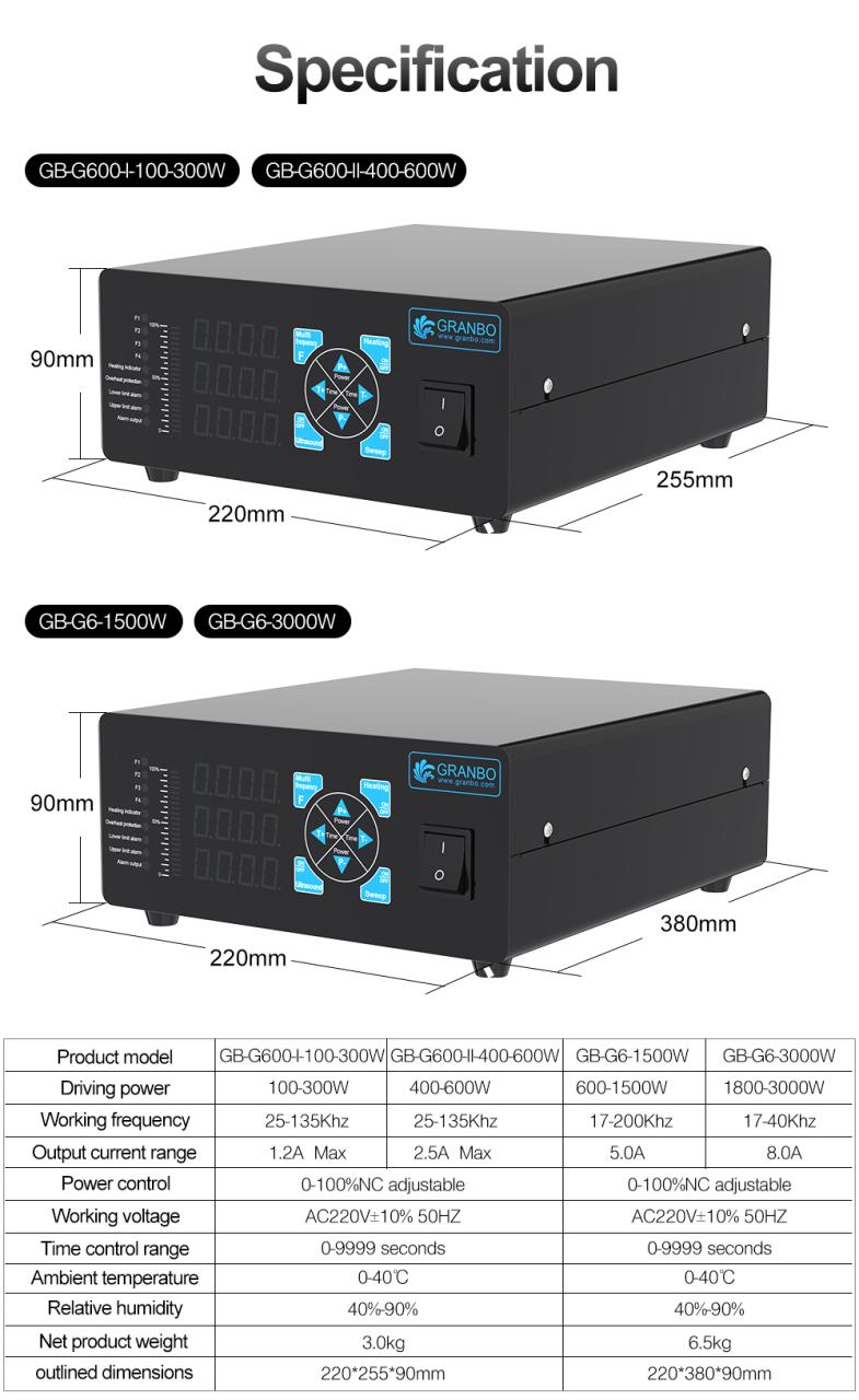 Variable frequency ultrasonic cleaning generator with adjustable ultrasonic power