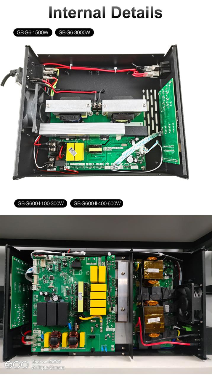 Variable frequency ultrasonic cleaning generator with adjustable ultrasonic power