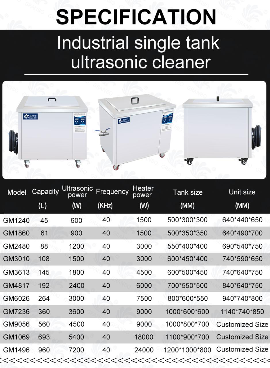 Customized Industrial Ultrasonic Cleaner 28/40/68/120/Dual Frequency/High Power 1200W 88L Ultrasonic Bath
