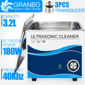 Granbo Ultrasonic Cleaner 3L 180W 110/220V Heating Bath Dental Manicure Tattoo 3D Mould Cellphone Mother Board Oil Dust Remove