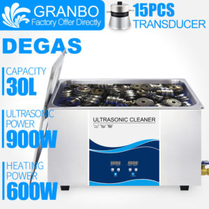 Digital 30L 900W DEGAS Ultrasonic Cleaner for Guns Brass Automotive Engine Parts PCB Hardware Surface Treatment Remove Oil Rust