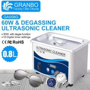Digital Ultrasonic Cleaner 60W Sonicator Bath 40Khz Degas for Gold Silver Jewelry Glasses Jade Necklace Oxides Rust Oil Washer