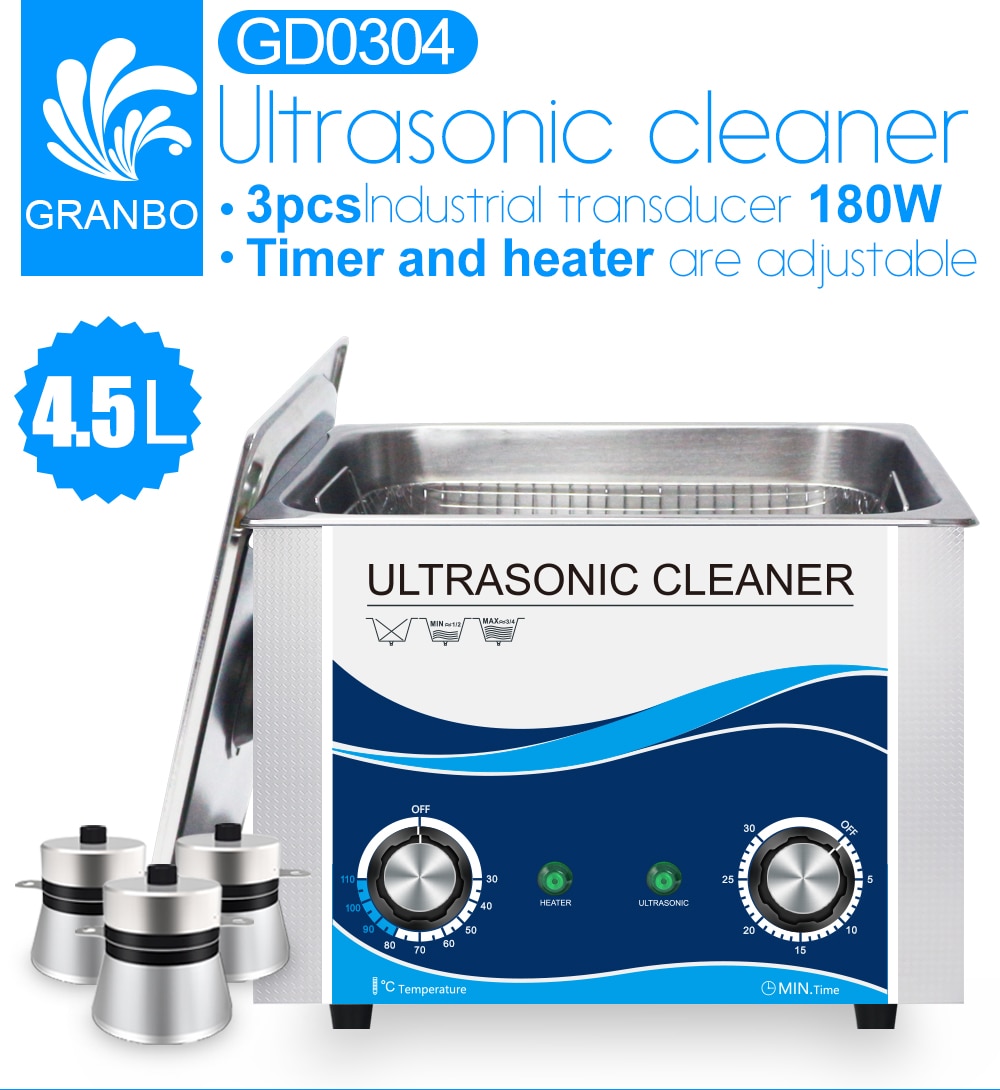 electric ultrasonic cleaner 4.5l 180w quality transducer commercial wash machine spark plug screw nail dental tool cleaning bath