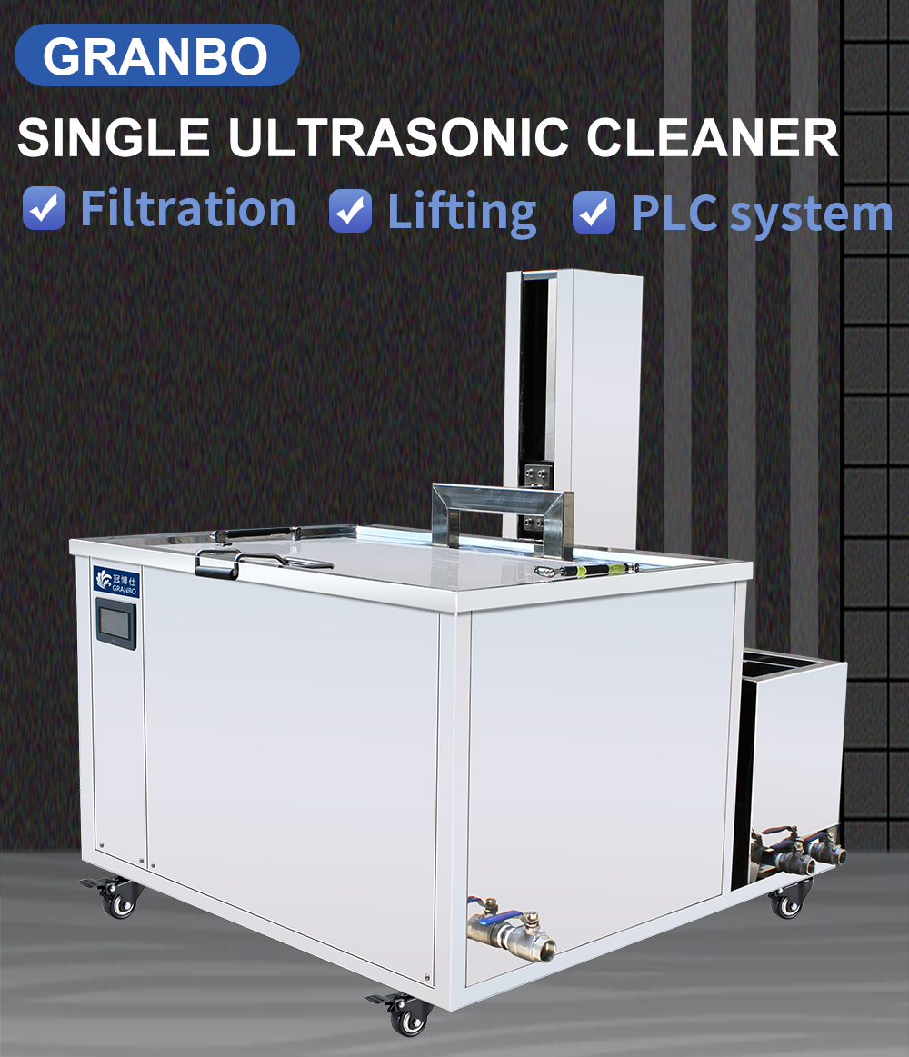 Industrial metal parts ultrasonic cleaning machine with lifting system