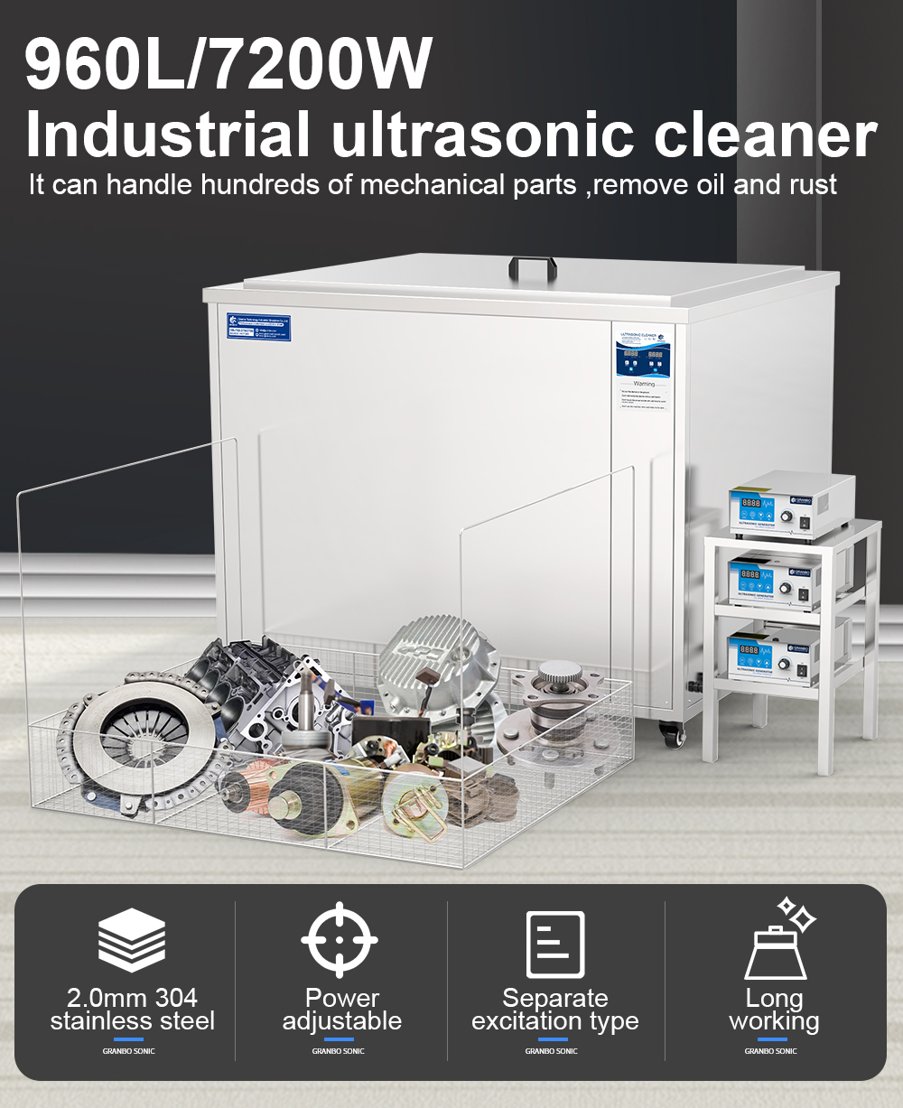 960L 7200w Large Ultrasonic Cleaner to Clean Stubborn and Dirty Precision Parts