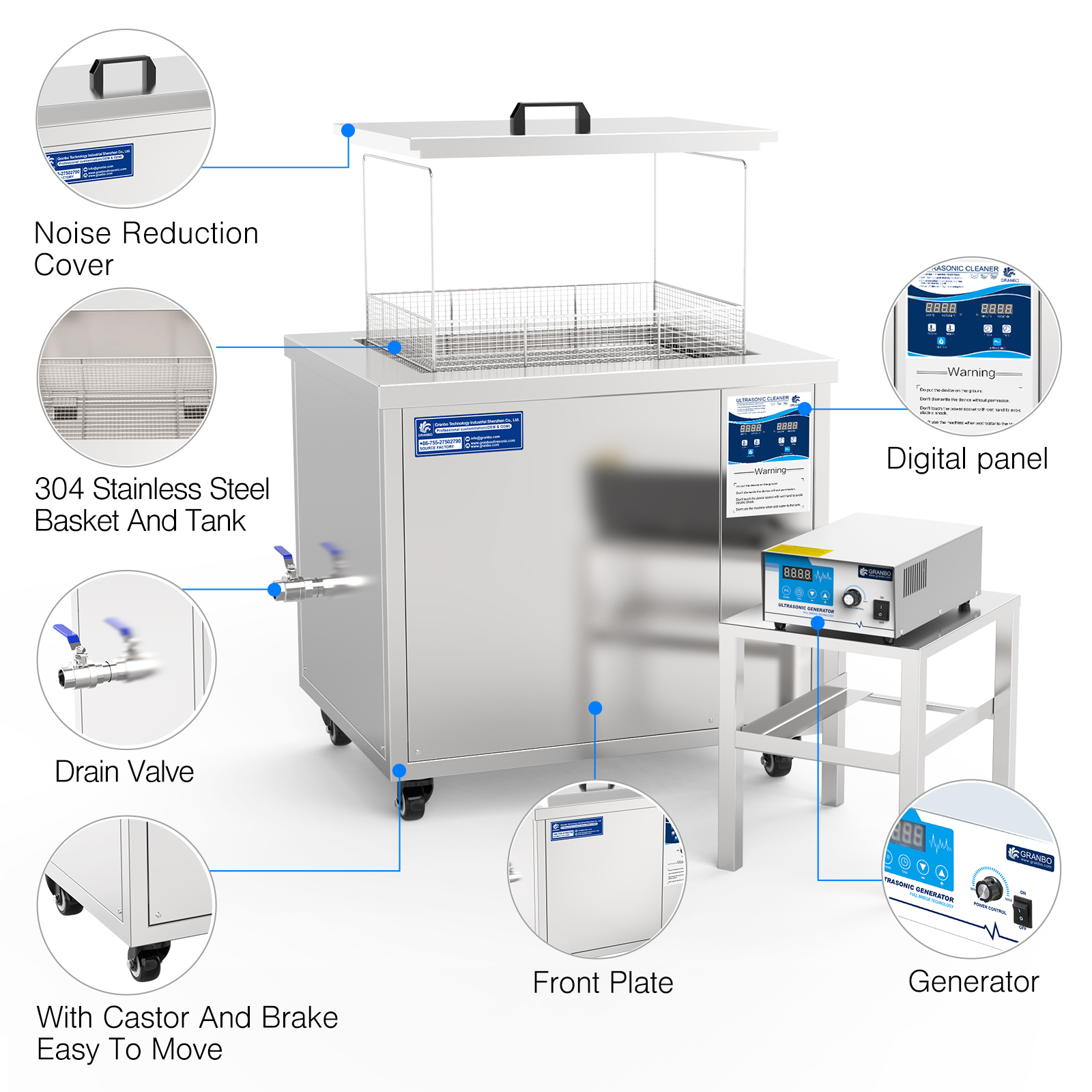 88l Single Tank Industrial Ultrasonic Cleaner Cleaning Engine Block