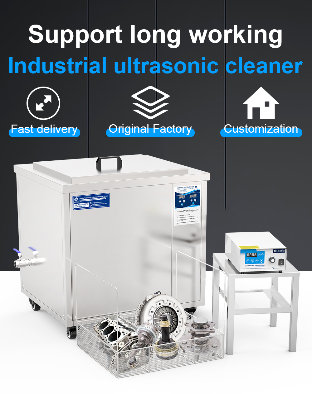 135l Industrial Single-slot Ultrasonic Cleaner Cleans Engine Block Long Working
