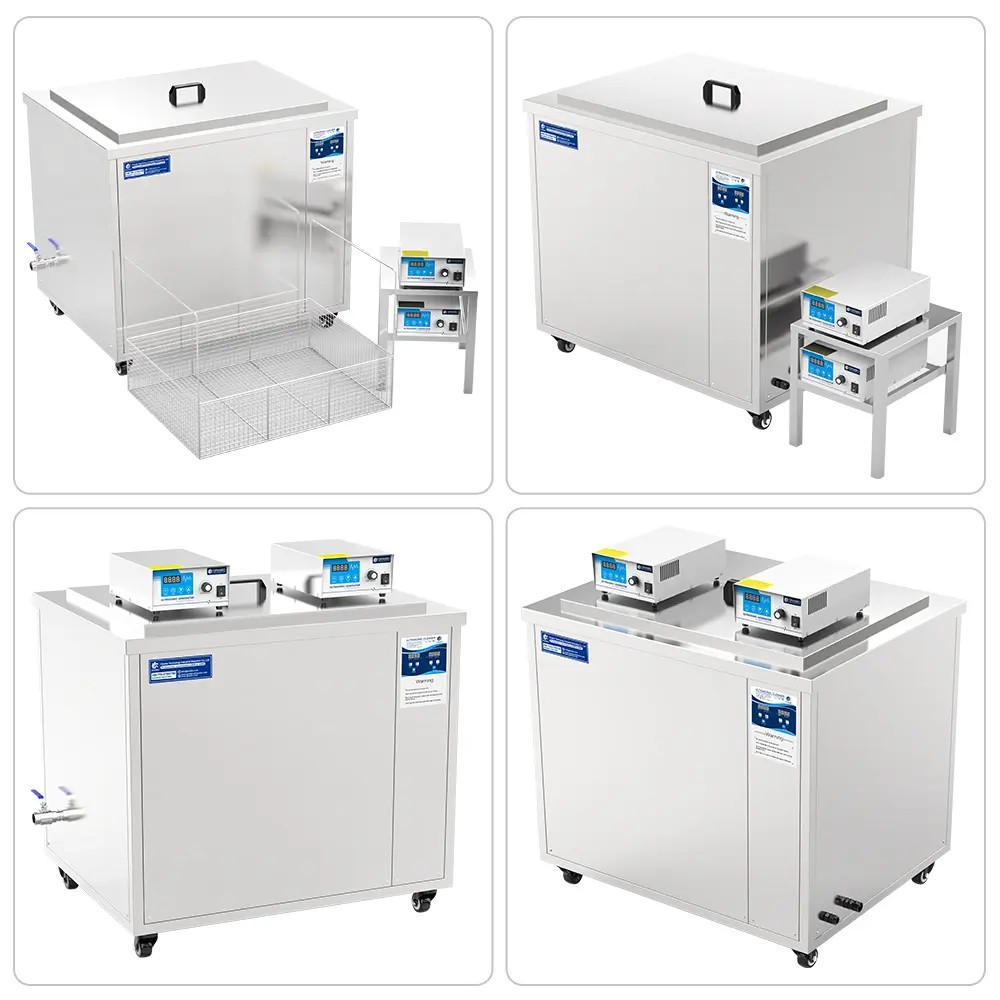 264L Industrial Single-tank Ultrasonic Cleaner with Basket Drain Valve to Clean Large Items