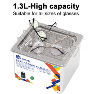 Efficient Cleaning Jewelry Glasses Ultrasonic Bath Cleaning Machine 40kHz 60w 1.3L Fast Decontamination Ultrasonic Cleaner
