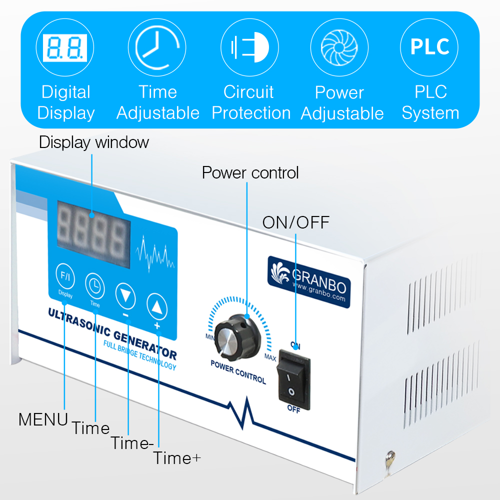 Granbo 40/28khz 1800w Sonicator Bath Piezoelectric Ultrasonic Cleaning Transducer Equipment