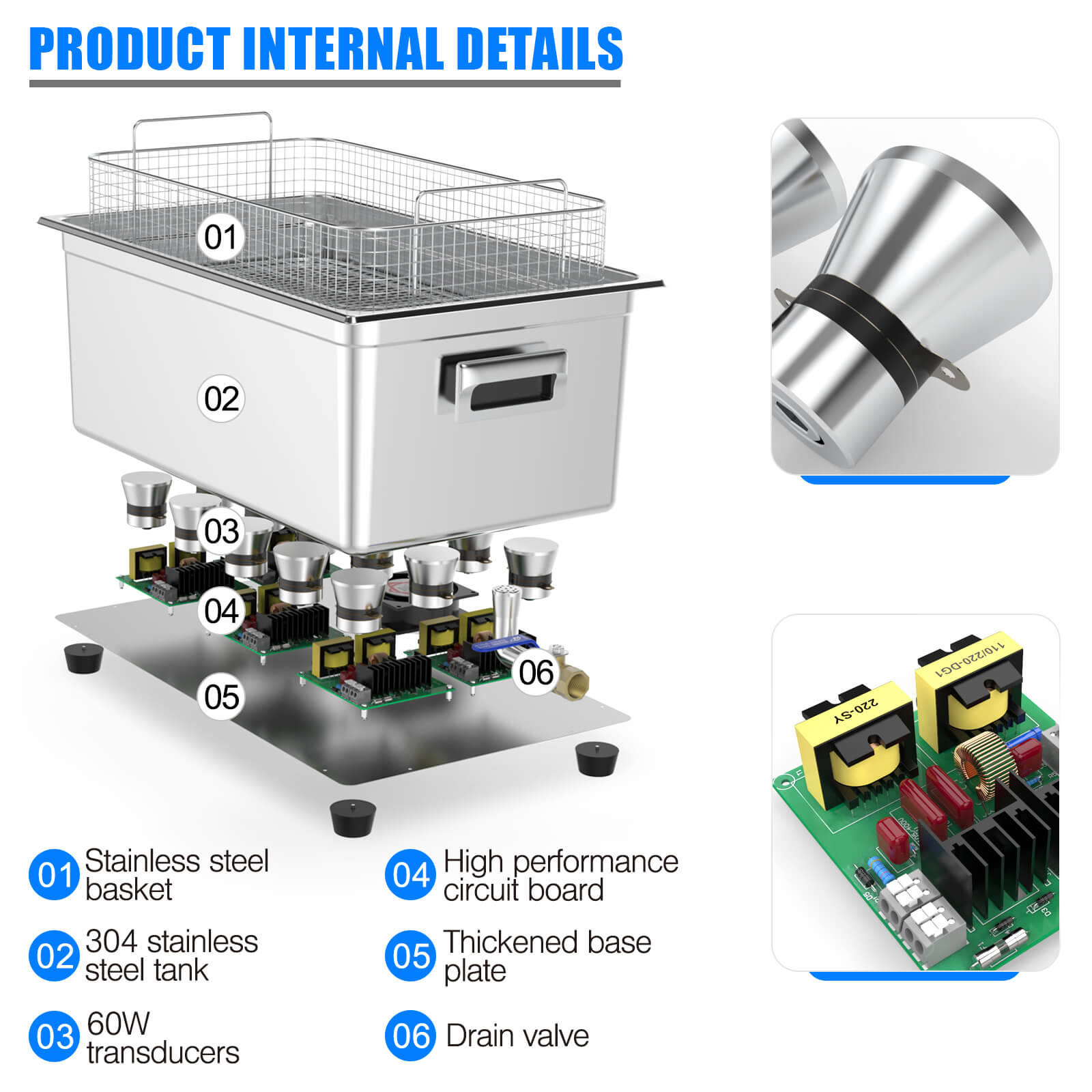 Dental ultrasonic cleaning machine can be used for denture and instrument cleaning