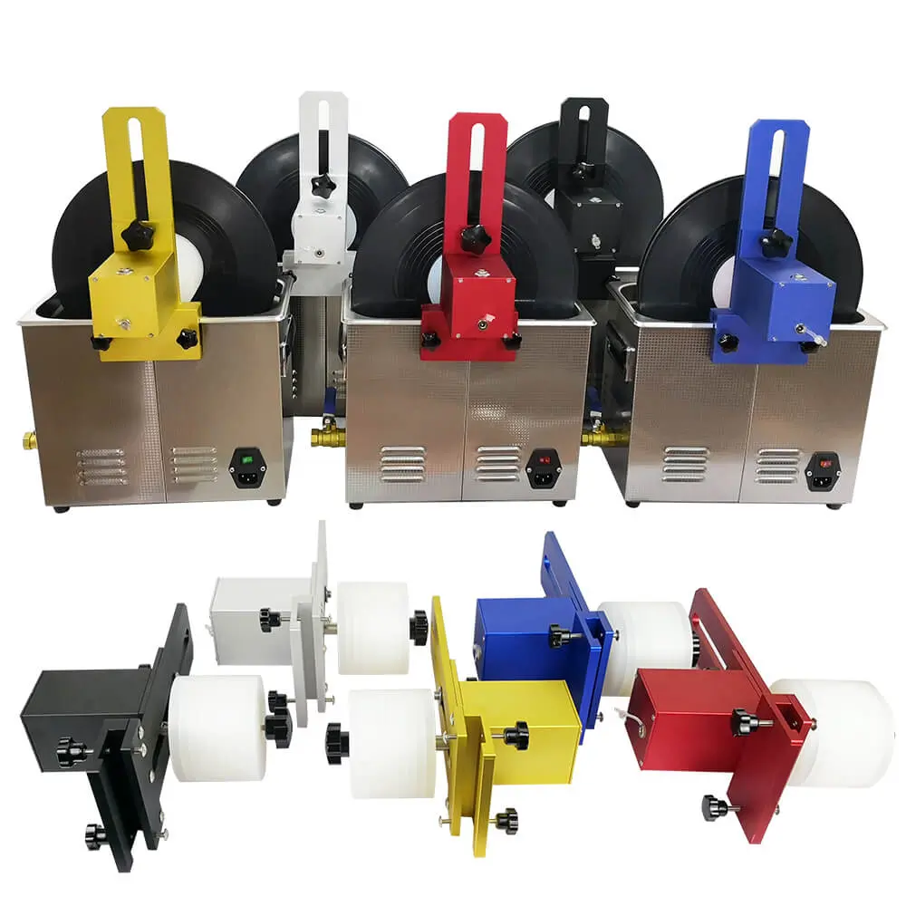 Vinyl Records Ultrasonic Cleaner 180W 40Khz High Efficient Motor Bracket Deep Cleaning Tool Lp Disc Album