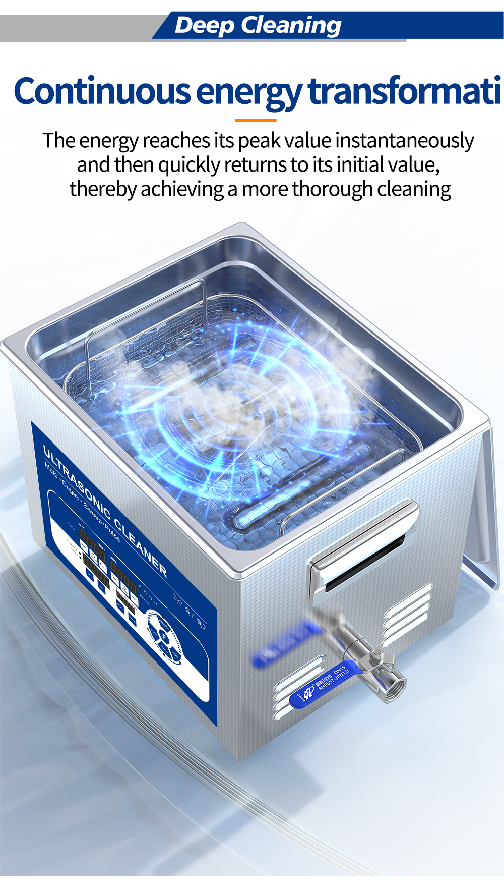 Granbo GL Series Ultrasonic Cleaner: Multifunctional, with degassing, pulsing, and sweeping frequency. Low-noise and high-quality performance