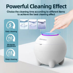 Electric Ultrasonic Denture Cleaner with 360° Deep Cleaning, UV Light & 48kHz Frequency – 3 Modes for Dentures, Jewelry, and Household Use