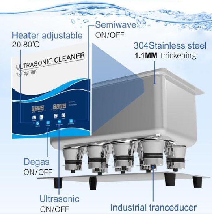 Ultrasonic cleaning machine with multiple functions
