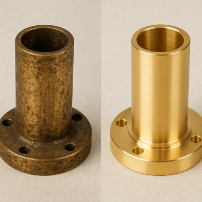 Brass before and after cleaning