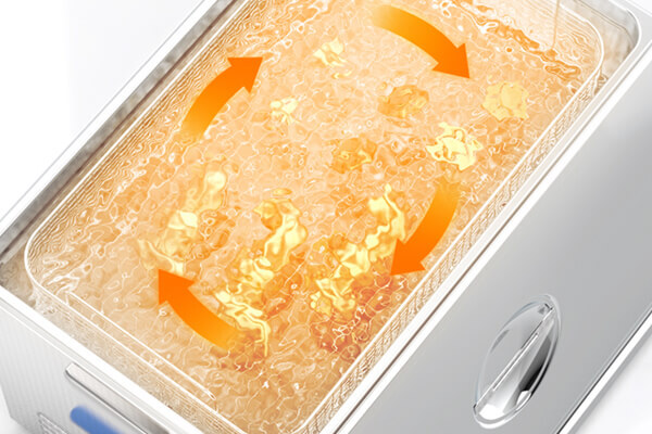 Ultrasonic cleaner at work